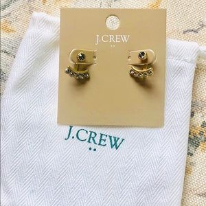 Jcrew Crystal Buds Ear Jackets Gray and Gold